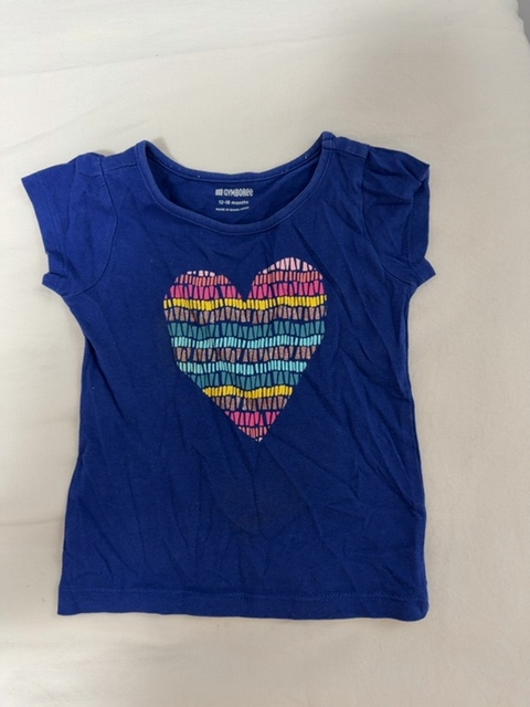 Blusa azul estampa coração
